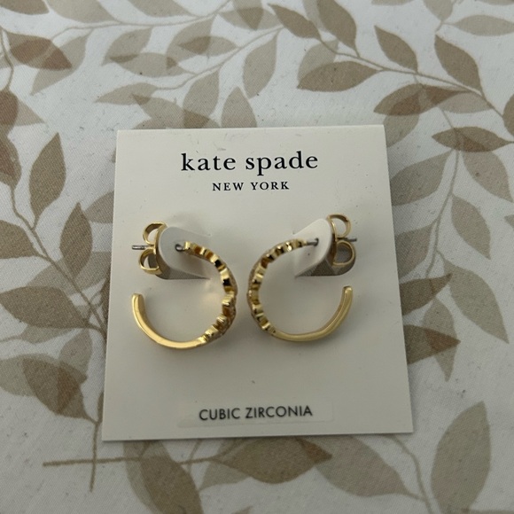 kate spade Gold Cubic Zirconia Earrings - Picture 1 of 4